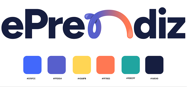 Logo final de ePrendiz y paleta de colores de marca